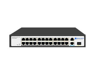 24 Ports 10/100M PoE+ Switch Unmanaged, With 2 Gigabit RJ45 and 1SFP Uplink