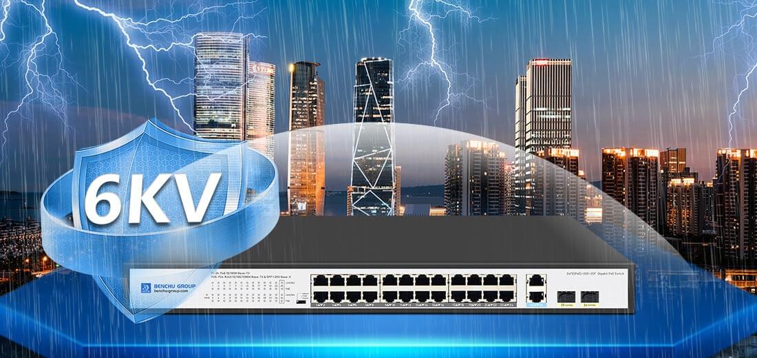 6KV Lightning Protection 24 ports 10/100M PoE switch