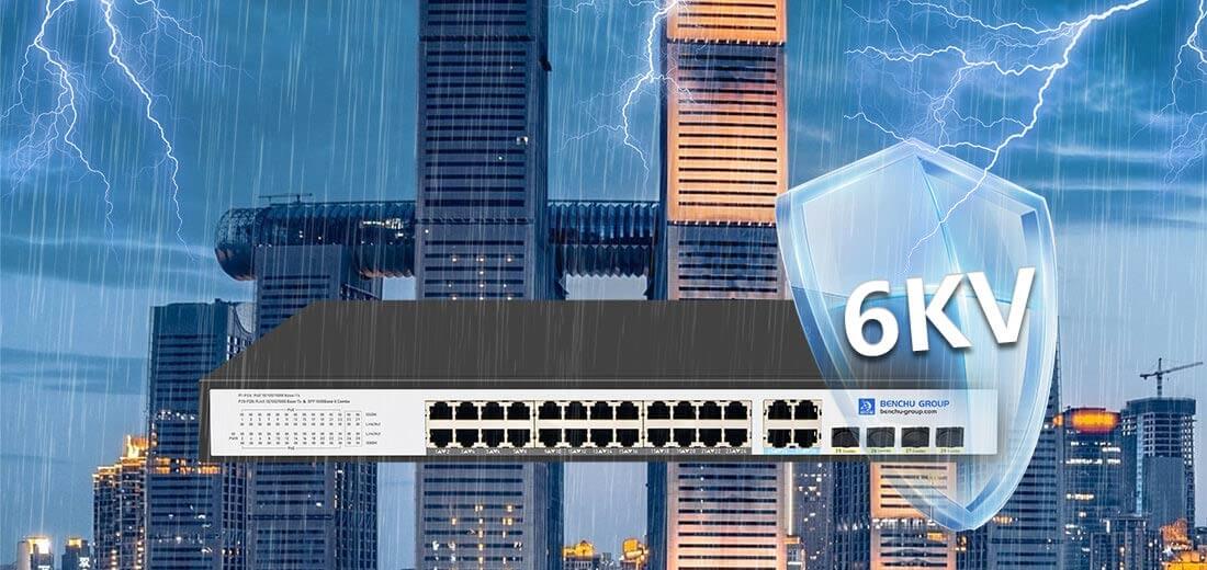 24 Port Gigabit PoE+ Switches with 4 Gb RJ45 and 4 SFP Combo