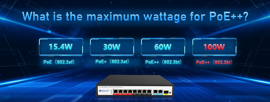 What is the maximum wattage for PoE++?