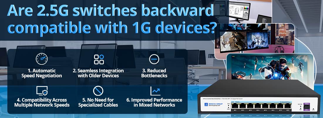 Are 2.5G switches backward compatible with 1G devices?