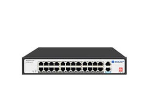 24 Port 100M PoE Switch with 2 Gigabit RJ45 Uplink