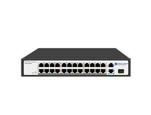 24 Port 100M PoE Switch with 2 Gigabit RJ45 and 1 SFP Uplink