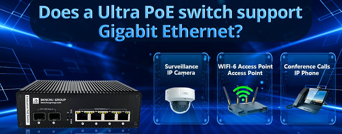 Does a Ultra PoE switch support Gigabit Ethernet?