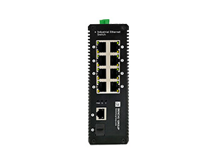 8 Port 100M Industrial PoE Switch with 1 Gigabit RJ45 and 1 SFP Uplink