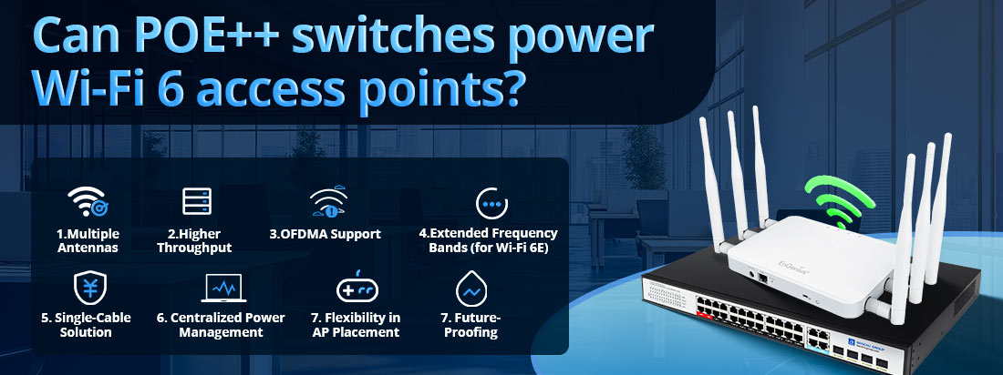 Can POE++ switches power Wi-Fi 6 access points?