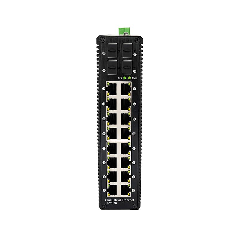 16 Port Industrial Managed Ethernet Switch with 4 SFP