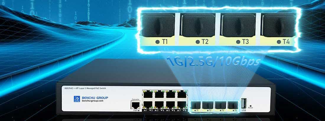 8 port Layer 3 Managed poe switch with 4-10Gb SFP+