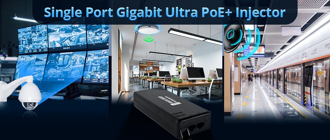 Single Port Gigabit Ultra PoE+ Injector