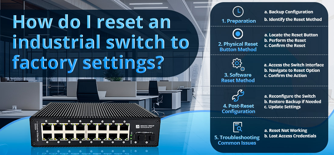 How do I reset an industrial switch to factory settings How do I reset an industrial switch to factory settings
