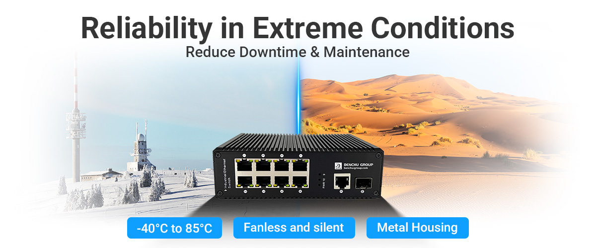 industrial PoE switch remains reliable in both extremely cold and hot environments