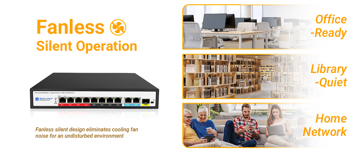 Fanless, Quiet Operation Fanless, Quiet Operation