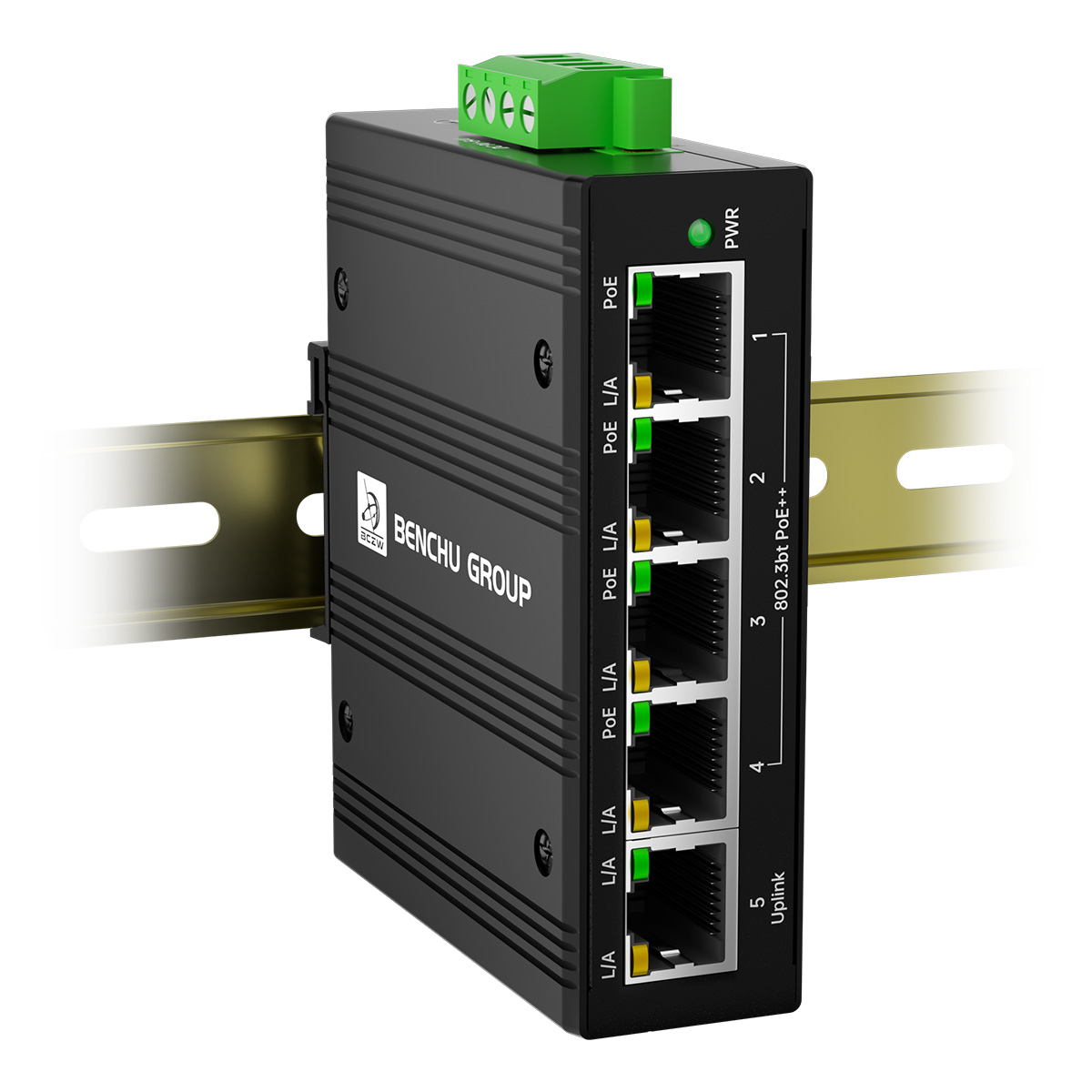 5 port solar powered poe switch DIN rail mounting
