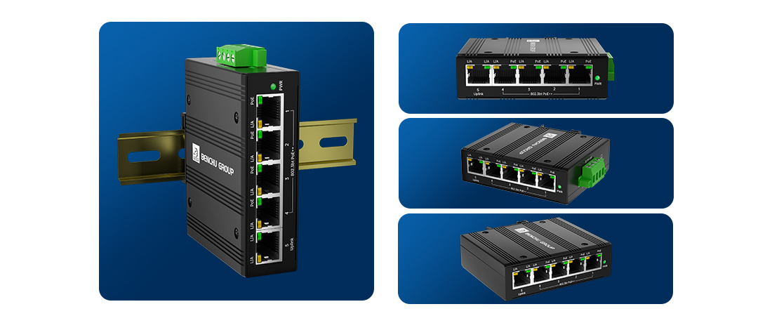 Benchu IES7211-5PGE1GE-SOL  5-Port Solar PoE Switch Detailed Angles