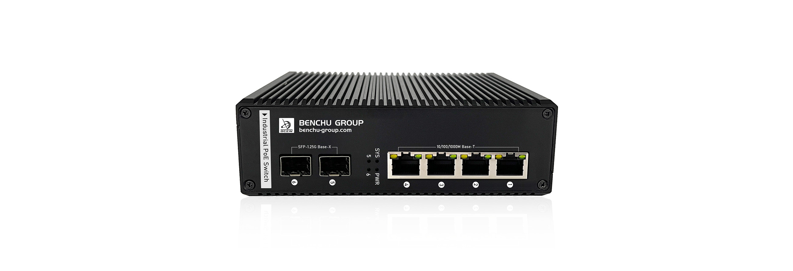 L3 Managed Industrial 4-Port Solar PoE Switch with Dual Gigabit SFP Fiber Uplinks and ERPS G.8032 Self-Healing Ring Industrial 4-port Managed Layer 3 Solar PoE switch with din-rail mount, featuring 2 gigabit SFP uplinks, direct 12V 24V 48V battery input, and ERPS ring network protection for outdoor IP cameras and wireless APs
