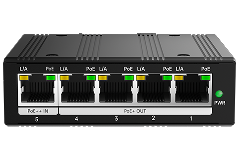 IES7211-EX04G-BT90 5-Port Industrial Gigabit PoE Passthrough Switch