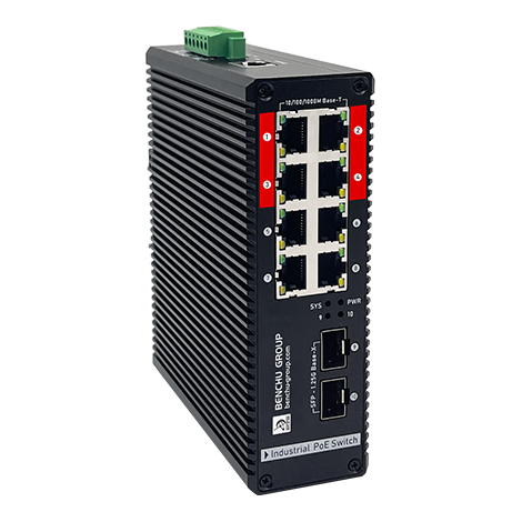 Managed 8 Port Gigabit Industrial PoE++ Switch