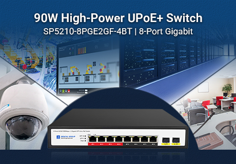 90 W por porta: Switch Gigabit de 8 portas para redes de alta demanda