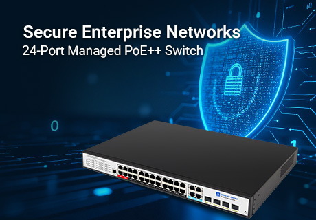 Benchu lança switch UPoE+ gerenciável de 24 portas com PoE++ quádruplo de 90 W e proteção ERPS