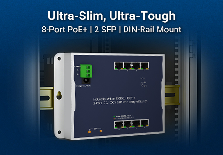 Design ultrafino, robustez de nível industrial: Apresentamos o switch PoE para espaços exigentes.