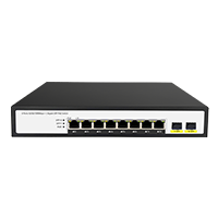 8 port 10/100/1000m poe switch with 2 gigabit sfp uplink
