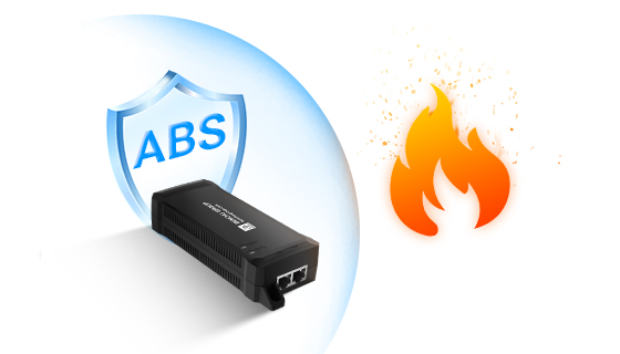 Flame-Retardant ABS Injection Molded Housing Flame retardant high impact ABS plastic injection molded enclosure for 2.5G 90W PoE injector.